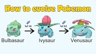 How To Evolve Pokémon  Generation 1 Kanto Animated Sprites [upl. by Sirrep314]