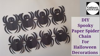 DIY Spooky Paper Spider Chain For Halloween Decoration  Paper Spider Chain  Easy Paper craft [upl. by Devitt]