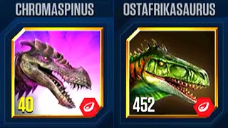 CHROMASPINUS VS OSTAFRIKASAURUS  JURASSIC WORLD THE GAME [upl. by Ybok]