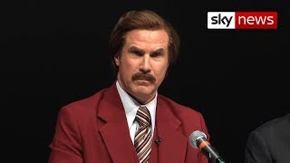 Ron Burgundy teases British reporter over fake accent [upl. by Eirac]