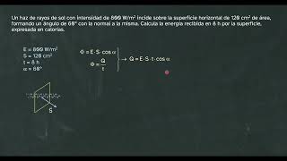 Energía solar recibida por una superficie conocida la irradiancia [upl. by Dorren]