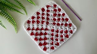 Crochet Heart Granny Square Easy Tutorial [upl. by Sirmons]