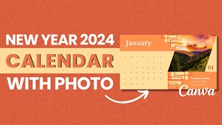 How to create a wall calendar 2024 with photo in Canva  How to make a wall calendar with Canva [upl. by Breskin]