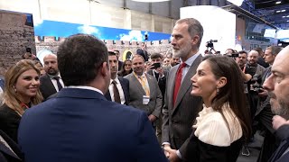 Los Reyes en el stand de Ceuta en Fitur [upl. by Ahsimik]