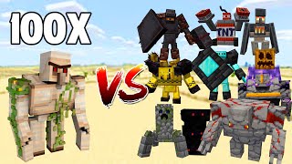 100 Golem VS ALL Golem in Minecraft [upl. by Radloff]