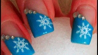 Schneeflocken  Winter  Nageldesign für Anfänger  Stamping Nailart selber machen Tutorial [upl. by Okun498]