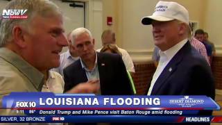 FNN Donald Trump and Mike Pence Visit Louisiana Amid Flooding  FULL COVERAGE [upl. by Oirram]