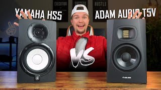 Which Studio Monitors Should You Buy  Yamaha HS5 vs Adam Audio T5V Studio Monitor Comparison [upl. by Wallas]