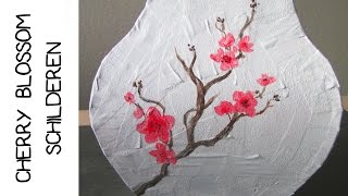 CHERRY BLOSSOM SCHILDEREN  Stap voor stap schilderles MAKKELIJK [upl. by Hartfield]