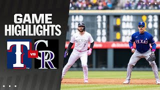 Rangers vs Rockies Game Highlights 51224  MLB Highlights [upl. by Daffodil]