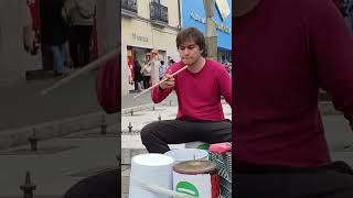 Bucket drummer busking México [upl. by Melmon]