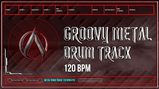 Groovy Metal Drum Track 120 BPM HQHD [upl. by Aliahkim]