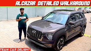 Hyundai Alcazar  Walkaround Review with On Road Price  Alcazar 2021 Platinum  Diesel  7 Seater [upl. by Kcirrek594]