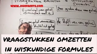 432 vraagstukken omzetten in wiskundige formules  met elektronische oefeningen [upl. by Adnesor]