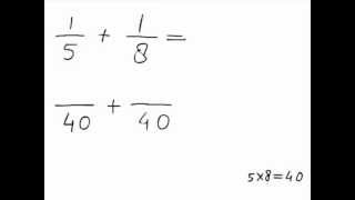 SGR rekenen met breuken 21b  Breuken met teller 1 en ongelijke noemers optellen [upl. by Adnamaa]