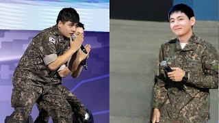 BTSs V Voice Changes While Performing His Song in Front of Commanders and Soldiers [upl. by Nylirrej]