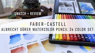 FABERCASTELL Albrecht Durer Watercolor Pencil Set 24 Color Swatch and Review [upl. by Dnalra]