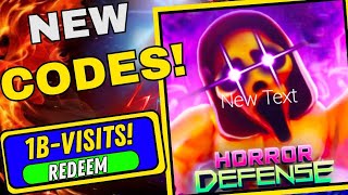 NEW CODES ROBLOX HORROR TOWER DEFENSE CODES 2024  HORROR TOWER DEFENSE CODES [upl. by Airolg]