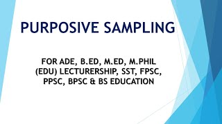 PURPOSIVE SAMPLING in UrduHindi sheraniacademy [upl. by Nayarb]