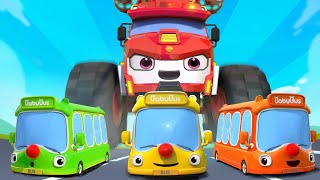 Little Bus Rescue Song🚌 Wheels on the Bus  Nursery Rhymes amp Kids Songs  BabyBus  Cars World [upl. by Llerahs126]