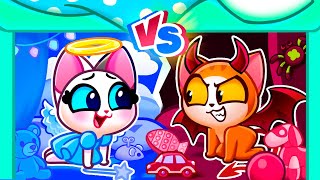 😇Angel VS Devil Secret Room😈We Build Secret Room Under The Bed PurrPurr Stories [upl. by Alaekim]