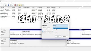 Format exFAT to FAT32 SOLUTION [upl. by Enelyt]