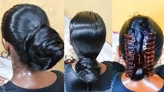 Most heavy oiling ever 1200ml Drenched oiling 😍 Sleek Braids and Bun hairstyles Wtsap 91 9154004797 [upl. by Lodie]