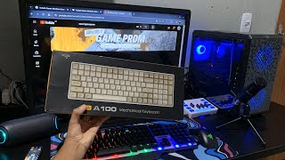 COMPREI MEU PRIMEIRO TECLADO MECÂNICO  Aigo A100 [upl. by Nirroc]