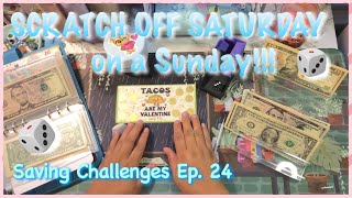 SCRATCH OFF SATURDAY on a Sunday 🫣 SAVING CHALLENGES E24  cashstuffing savingschallenges [upl. by Fanya930]