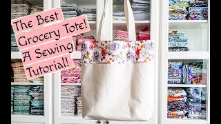 My favorite grocery tote A FREE easy sewing tutorial [upl. by Madancy]