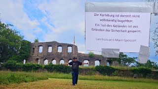 Burgruine Karlsburg von Karlstadt am Main ist aus Sicherheitsgründen halb abgesperrt seit 2023 [upl. by Auerbach]