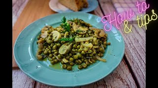 Peas with mushrooms and white wine Fast and Delicious [upl. by Neely]