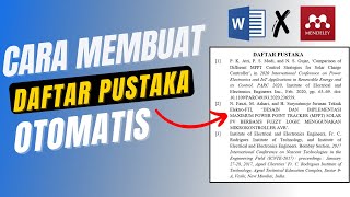 Cara Membuat Daftar Pustaka Otomatis Menggunakan Mendeley  Mendeley Reference Manager Versi Terbaru [upl. by Oiratnom]