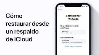 Cómo restaurar un iPhone iPad o iPod touch desde un respaldo de iCloud – Soporte técnico de Apple [upl. by Evalyn]