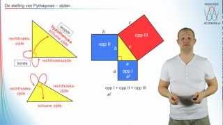 Wat zijn rechthoekszijden en de schuine zijde  Pythagoras deel 2 havovwo 2  WiskundeAcademie [upl. by Ottie]
