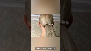 DIY How To Make A Beaded Clip  Barrette For Hair [upl. by Aleunam]