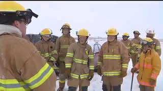 New volunteer firefighters learn vehicle extrication techniques [upl. by Algernon]