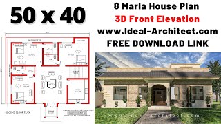 8 Marla House Design  50x40 House Plan  8 Marla House Plan [upl. by Suiravat]