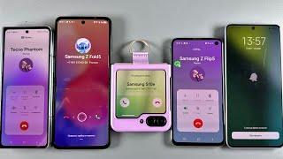 Top Samsung Z Fold5 vs Z Flip5 incoming Call Tecno phantom Flip amp Oppo Find Flip amp Samsung S10e [upl. by Eulalie]