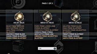 Warframe  Opening Syndicate Relic Packs [upl. by Placida]