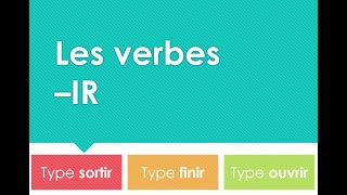 Les verbes IR type finir [upl. by Letitia784]