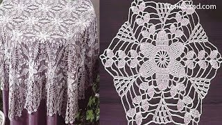 Crochet motif patterns for tablecloth Part 3 How to crochet tablecloth Diy crochet tablecloth [upl. by Ilat]