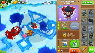 BTD6 2 Tower CHIMPS Permabrew and Grandmaster Ninja on Frozen Over [upl. by Vladimar18]