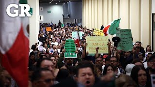 Trabajadores del PJF protestan frente a industriales  Monterrey [upl. by Hgieleak]