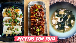 3 auténticas recetas asiáticas con tofu  Recetas chinas coreanas japonesas Veganas [upl. by Nosde]