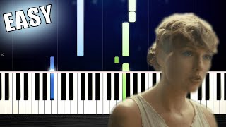 Taylor Swift  Cardigan  EASY Piano Tutorial by PlutaX [upl. by Yearwood151]