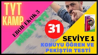 TYT KAMP EBOBEKOK 3 Konuyu Öğren Testleri Miray TYT Matematik Soru Bankası [upl. by Stratton]