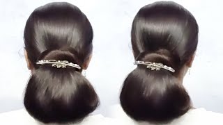 Hair style easy  ponytail hairstyles  saree hairstyles for long hair [upl. by Radie668]