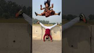 Ladki koodi mere upar gymnast acrobatics action viralshort stunt jump flexibility [upl. by Baal]