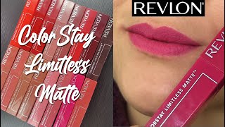 Revlon ColorStay Limitless MATTE Liquid Lipsticks SWATCHES amp REVIEW [upl. by Niotna]